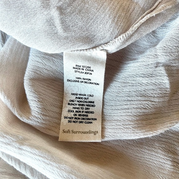 SOFT SURROUNDINGS- Clementine Beige Tassel Blouse - Picture 5 of 6